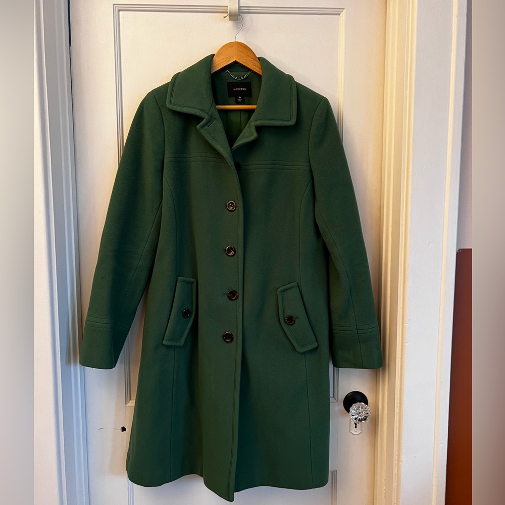 Lands End Kelly Green Ladies Top Coat